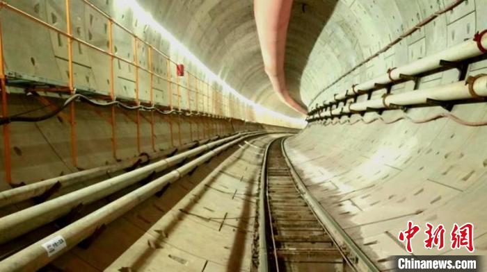 宝台大道站至苌弘广场站区间已成型的地铁隧道。　成都轨道集团供图